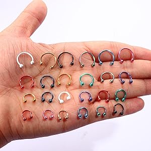 Sanfenly 48Pcs 14G Stainless Steel Horseshoe Nose Septum Rings Piercing Jewelry Cartilage Helix Tragus Earring Hoop Eyebrow Lip Hoop Piercing Ring for Women Men 6mm 8mm 10mm 12mm Beads Gold Sanfenly 48Pcs 14G Stainless Steel Horseshoe Nose Septum Rings Piercing Jewelry Cartilage Helix Tragus Earring Hoop Eyebrow Lip Hoop Piercing Ring for Women Men 6mm 8mm 10mm 12mm Beads Gold