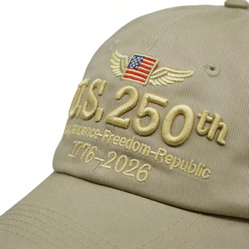2026 Men's and Women's Embroidered Bald Eagle and 50-Star 13-Stripe Baseball Cap - 250th Anniversary (1776-2026) Embroidery, Durable Patriotic Cap, Suitable for History Enthusiasts, Ideal for April 4th Memorial Day and Parades