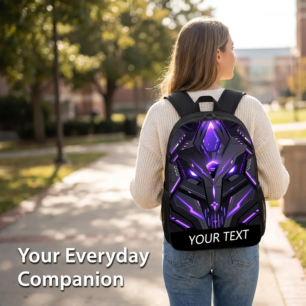 1pc, Personalized Custom Backpack, Large Capacity 17-Inch Casual Bag, Lightweight and Durable School Bag for Back-to-School Season, Simple and Multi-Functional, Suitable for School, Work, Commuting, Travel, Picnics, and Other Occasions