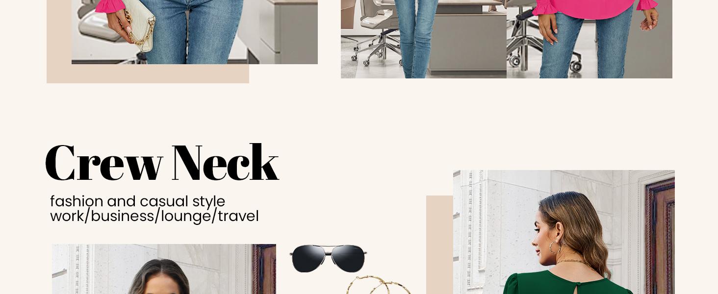 Womens Long Sleeve Chiffon Blouses Dressy Casual Smocked Work Shirts Loose Pleated Crew Neck Fall Spring 2026 Wine Red Large #Springfresh Womens Long Sleeve Chiffon Blouses Dressy Casual Smocked Work Shirts Loose Pleated Crew Neck Fall Spring 2026 Wine Red Large #Springfresh