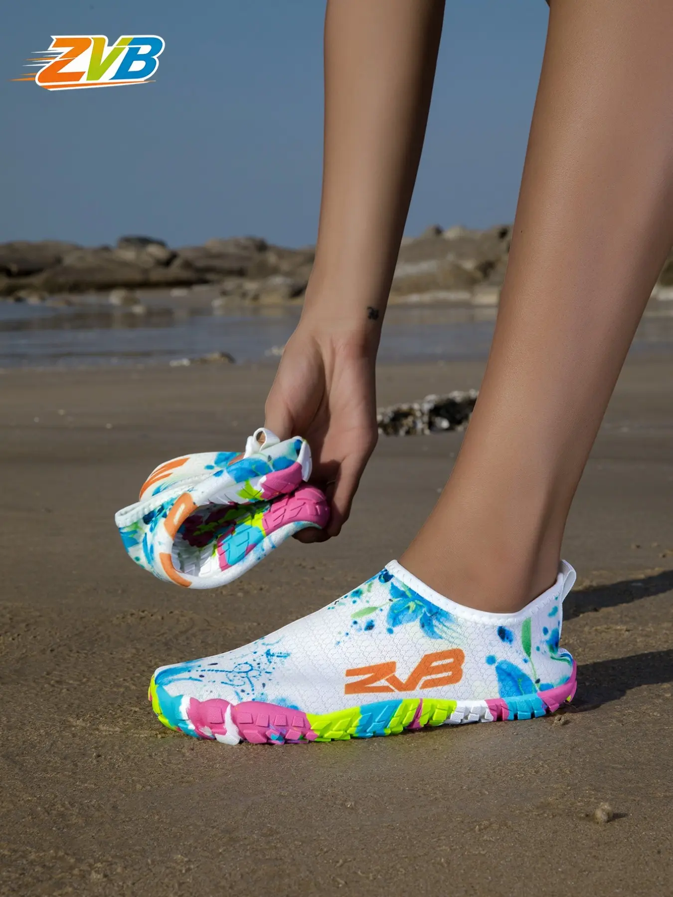 Zvb Sand Couple Water Shoes for Barefoot Lovers, Soft Sole Beach Shoes, Quick-Dry Summer Flip Flops, Anti-Slip Breathable Water Shoes