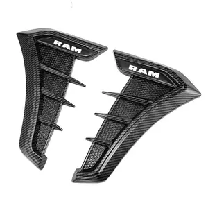 2pcs Carbon Car Side Wing Fender Stickers, Car Styling Decals, Universal Fit for Dodge RAM 1500, Journey, Charger, Dart, Challenger, Durango, Caliber, Demon, Nitro, Srt8, Srt