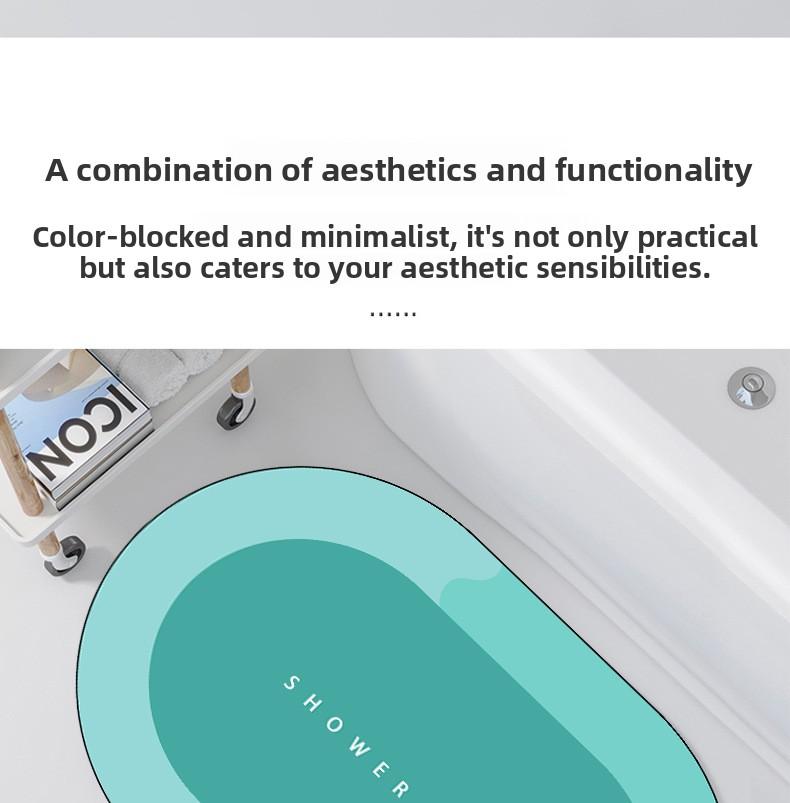 Modern minimalist bathroom mat, water-absorbent, suitable for bathroom, toilet and bedroom entrance, door carpet and entry floor mat