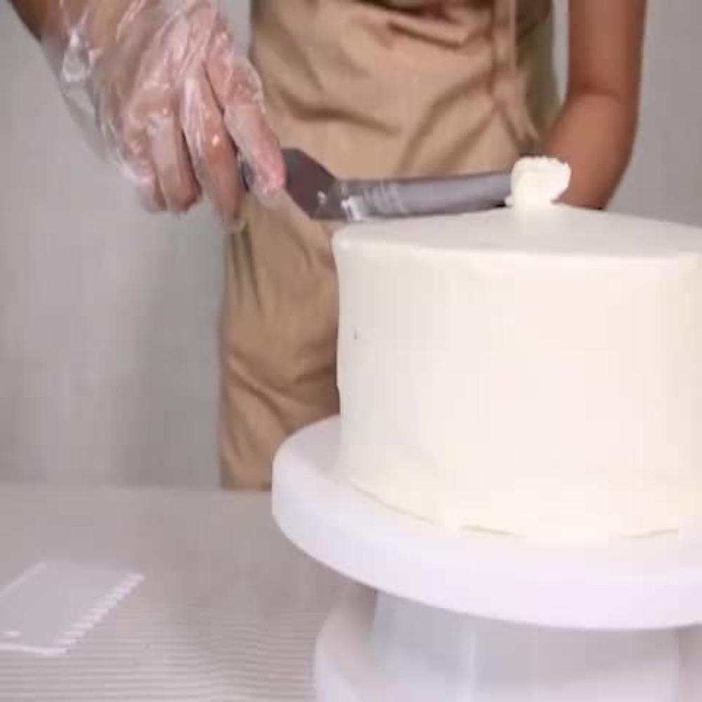 3-Piece Flexibake Plastic Cake Smoothing Tool Set, Multi-Functional Baking Tools for Cake Decorating and Dough Smoothing