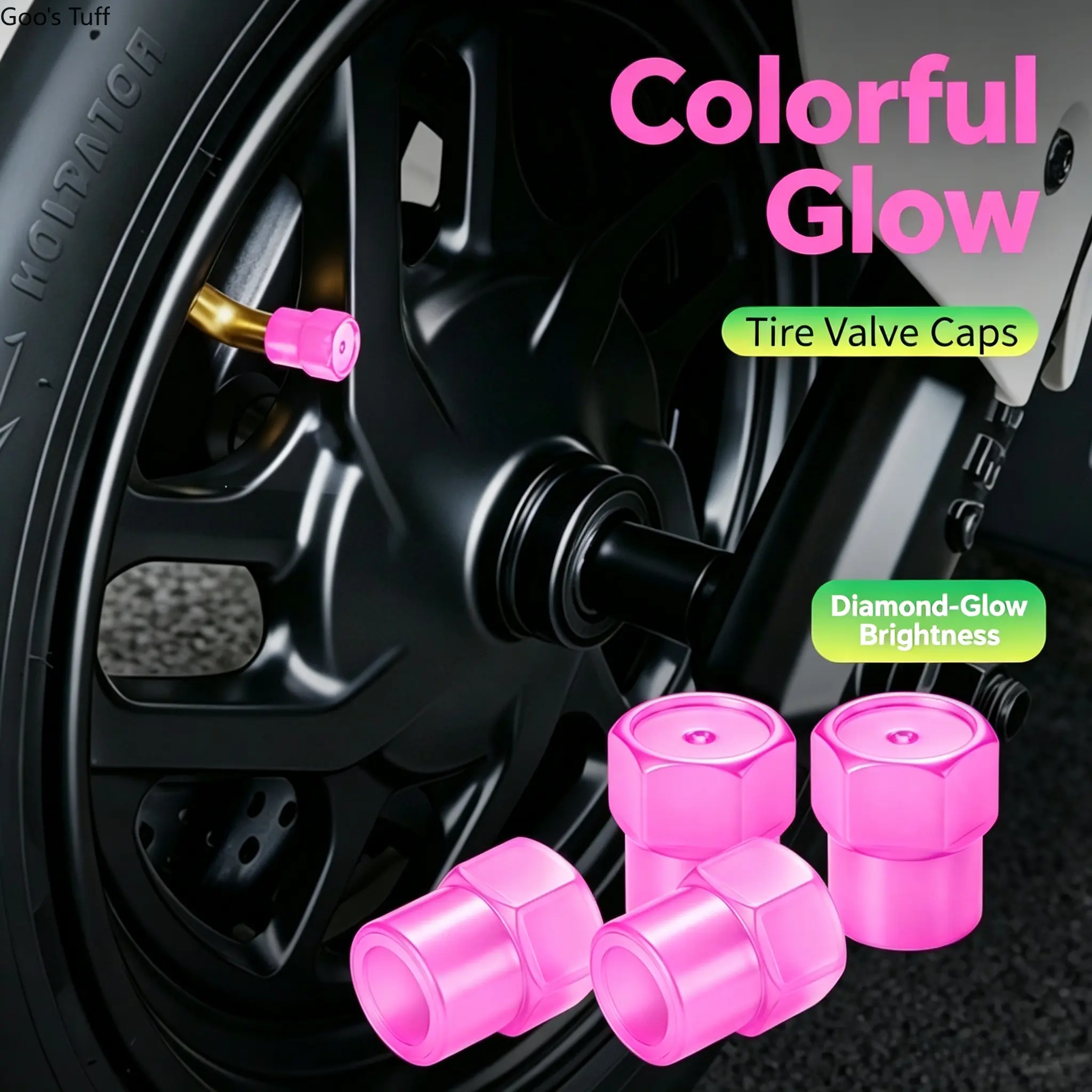 Hexagon Luminous Tire Valve Caps, Glowing Valve Stem Covers, Universal Auto & Electric Vehicle Wheel Accessories