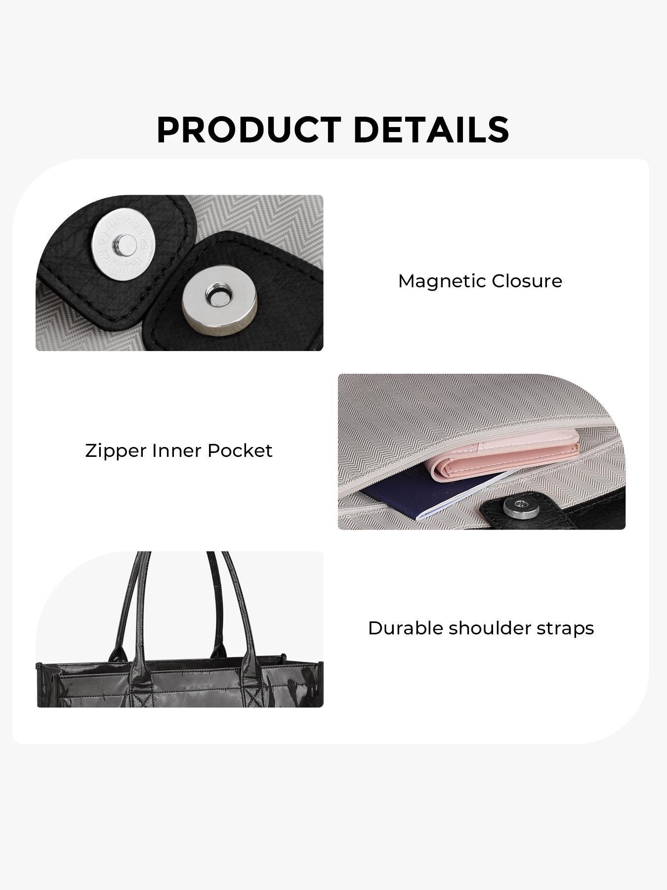 Fashionable Transparent Tote Bag, Casual Large Capacity Handbag for Women, Minimalist Stylish Commuter Purse, Stylish Square Bag, Shiny Stylish Bag