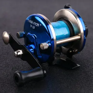 TF10 Pre-Spooled Ice Fishing Drum Trolling Reel, Loaded With Line, 4 Color Options for Winter Freshwater Use
