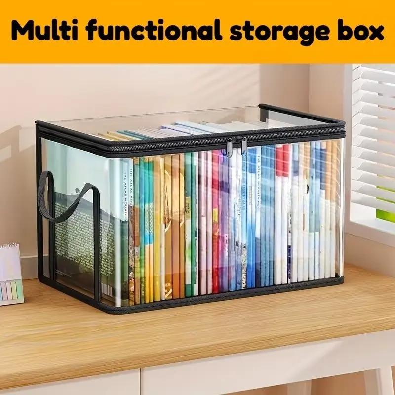 [ Free Shipping ]Large Clear Thick Plastic Storage Box with Hinged Lid, Heavy-Duty Durable High Capacity Organizer, Perfect for Home, Camping, Travel, Attic and Moving