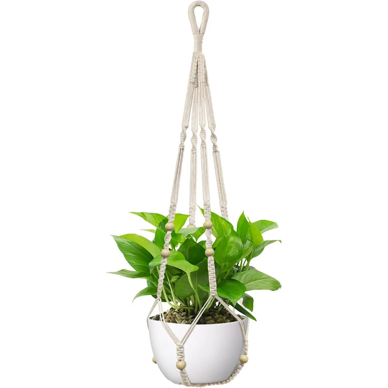 Macrame  Hanger, Fits 4 to 15 Inch Pots, 35 Inch, , 1 Pack