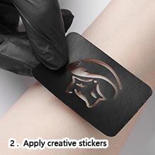 Temporary Tattoo Kit 8 Bottles Color Temporary DIY Tattoo Ink,105 Pcs Stencils Kit for Body Paint Fake Tattoos for Kids&Women (Black,Red,Green,Blue,Yellow,Purple,Brown,Orange) Water Proof Cosmetic