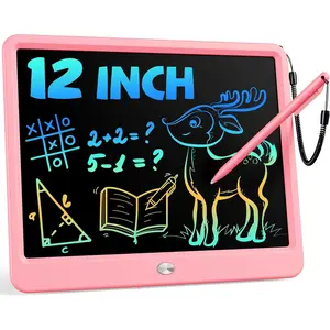 12 Inch LCD Writing Tablet for Kids Ages 3+, Electronic Drawing Pad Doodle Board Educational Gift, Pink