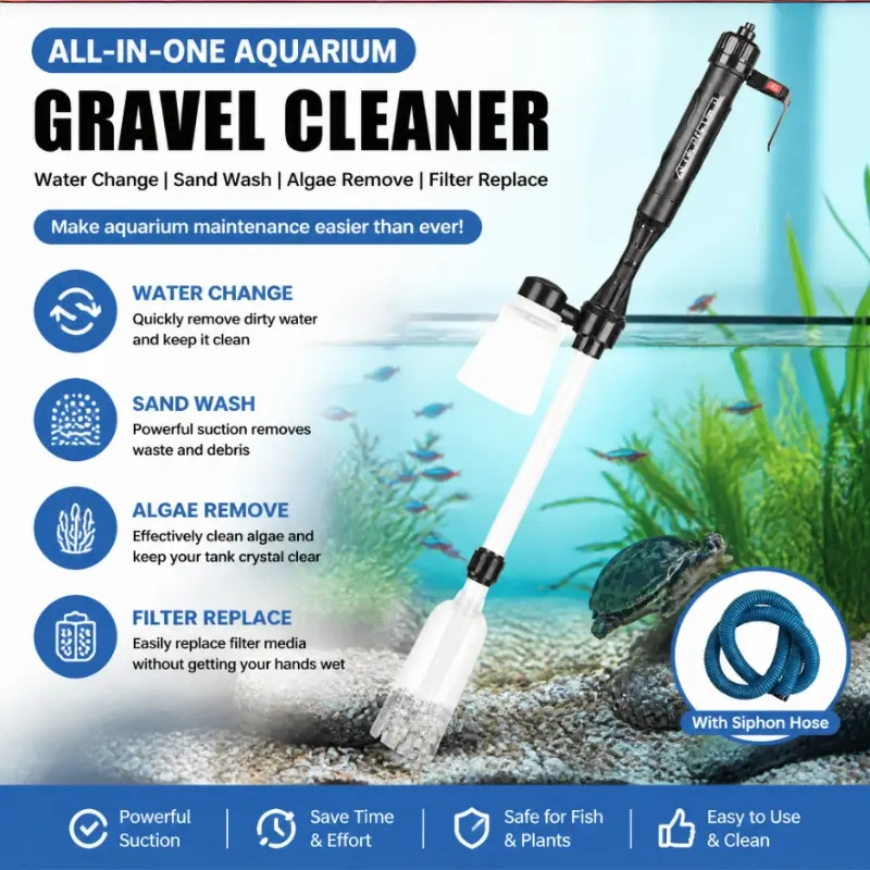 Fish Tank Electric Water Changer Pump Sand Washer Aquarium Water Change Tube Cleaning Siphon Cleaner Power Version