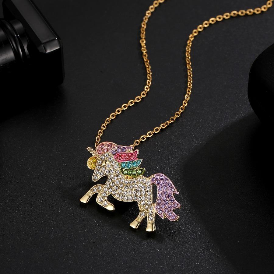 Cartoon unicorn necklace Valentine's Day colorful pony necklace, the best birthday gift for my daughter and granddaughter
