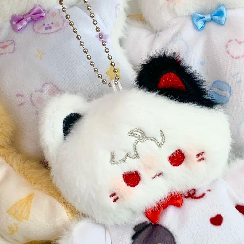 Cute Cartoon Cat & Bunny Plush Keychain Set Soft Stuffed Doll Gift