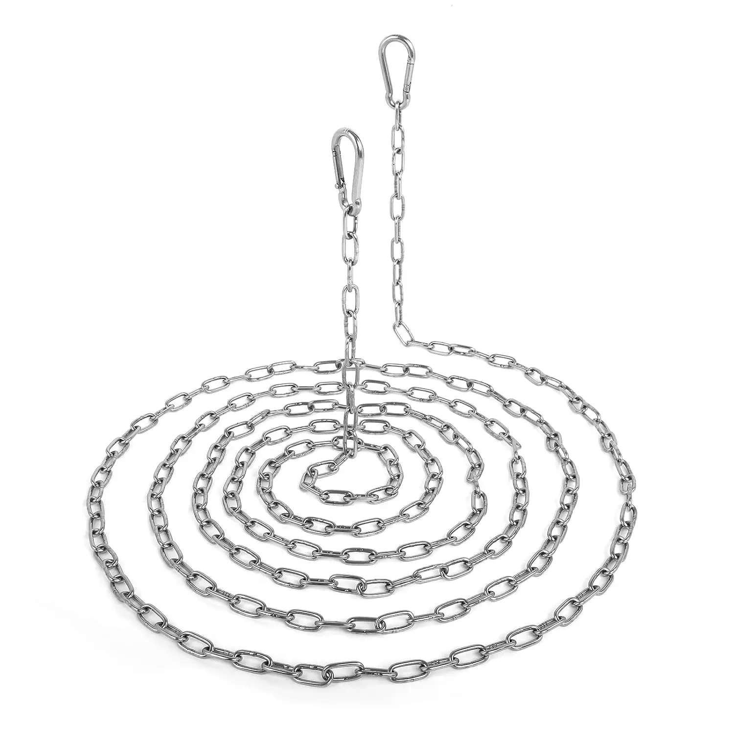 10  Long Light Duty Chain, 5/64 Inch Small Metal Chain with 5/32 in Carabiners, Easy to Adjust Stainless Steel Link Chain for Indoor Outdoor  Bird Feeder Wind Chimes Signs Planters
