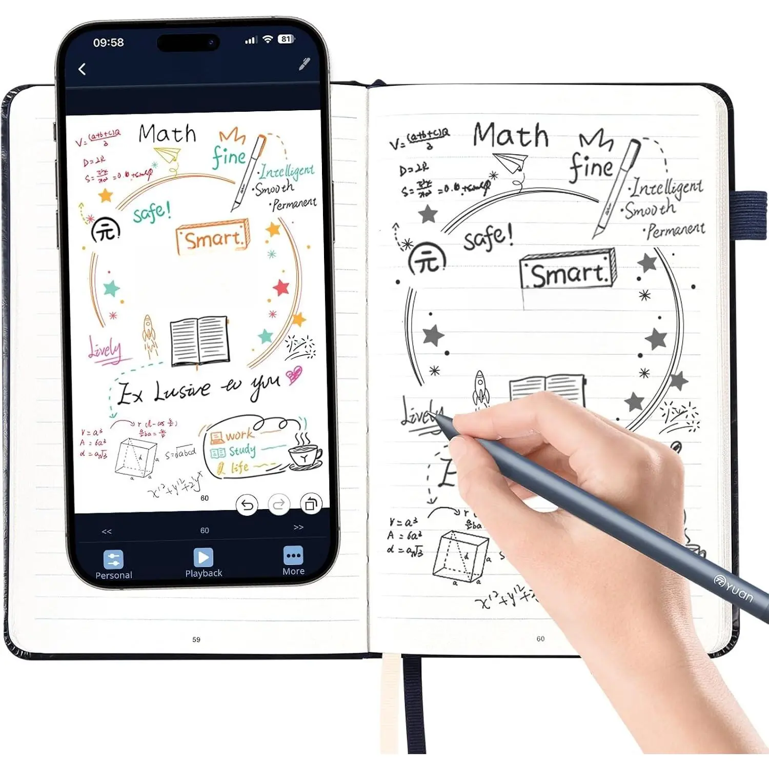 Digital Notebook with Pen,  Pen for Note Taking Real-Time Sync-to-Digital,  Writing for Meeting Class Creation, Digitizing, Store, and Share Handwritten Notes via App(iOS/Android)