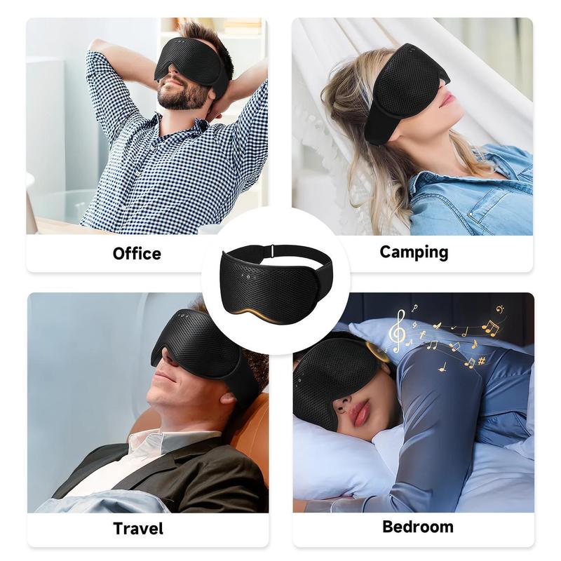 Bluetooth Sleep Mask with 3D Contoured Design & Ultra-Thin Speakers - Removable Music Eye Mask for Side Sleepers, Ideal for Meditation, Relaxation & Sleep, Tech Gift for Men & Women