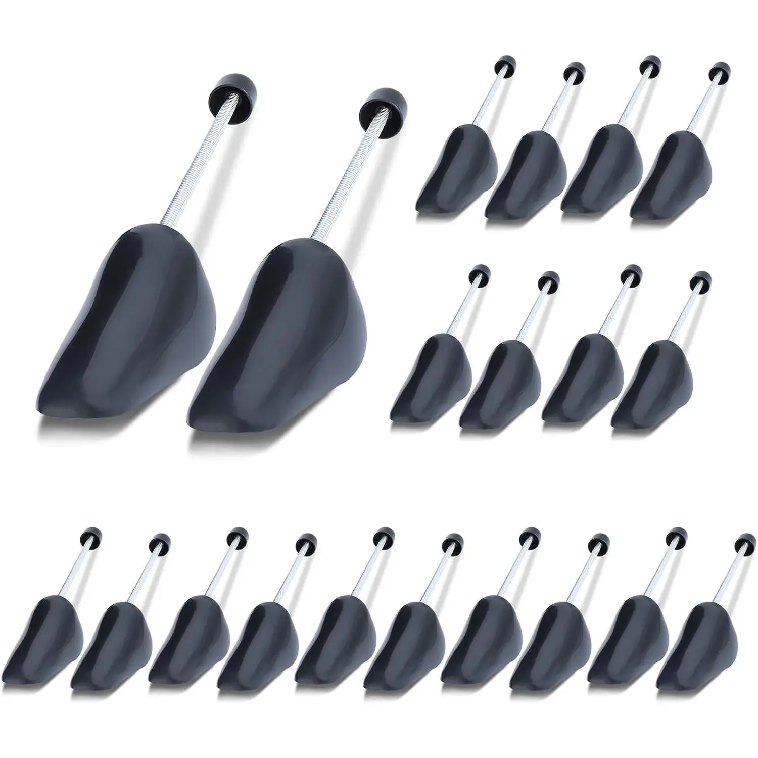 10 Pairs Plastic Shoe Trees for Men 6-12, Shoe Stretcher with Adjustable Spring for Sneakers & Dress Shoes