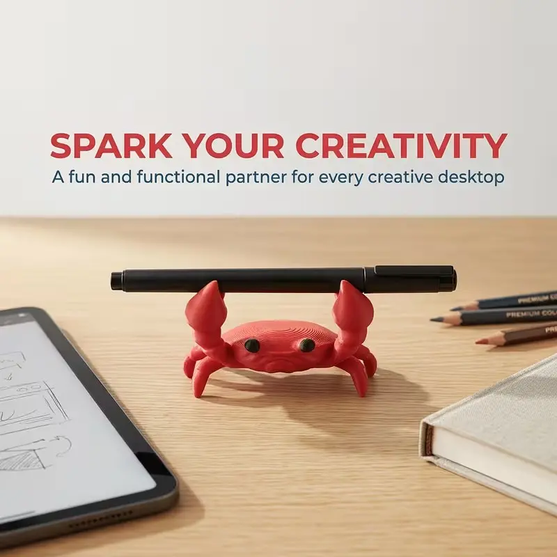 1pc Cute Crab Pen Holder Creative Desk Organizer And Fun Desktop Decor Desk Accessories for Home And Office，Gifts for Children to Inspire Creativity; Creative Home Decor Items for Family Members.