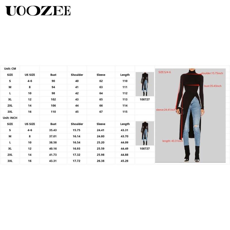 UOOZEE Women's simple tight solid color split high collar knitted top, elegant and simple, with a strong sense of design, elastic and comfortable fabric, suitable for daily leisure and commuting fall clothing women office outfits UOOZEE Women's simple tight solid color split high collar knitted top, elegant and simple, with a strong sense of design, elastic and comfortable fabric, suitable for daily leisure and commuting fall clothing women office outfits