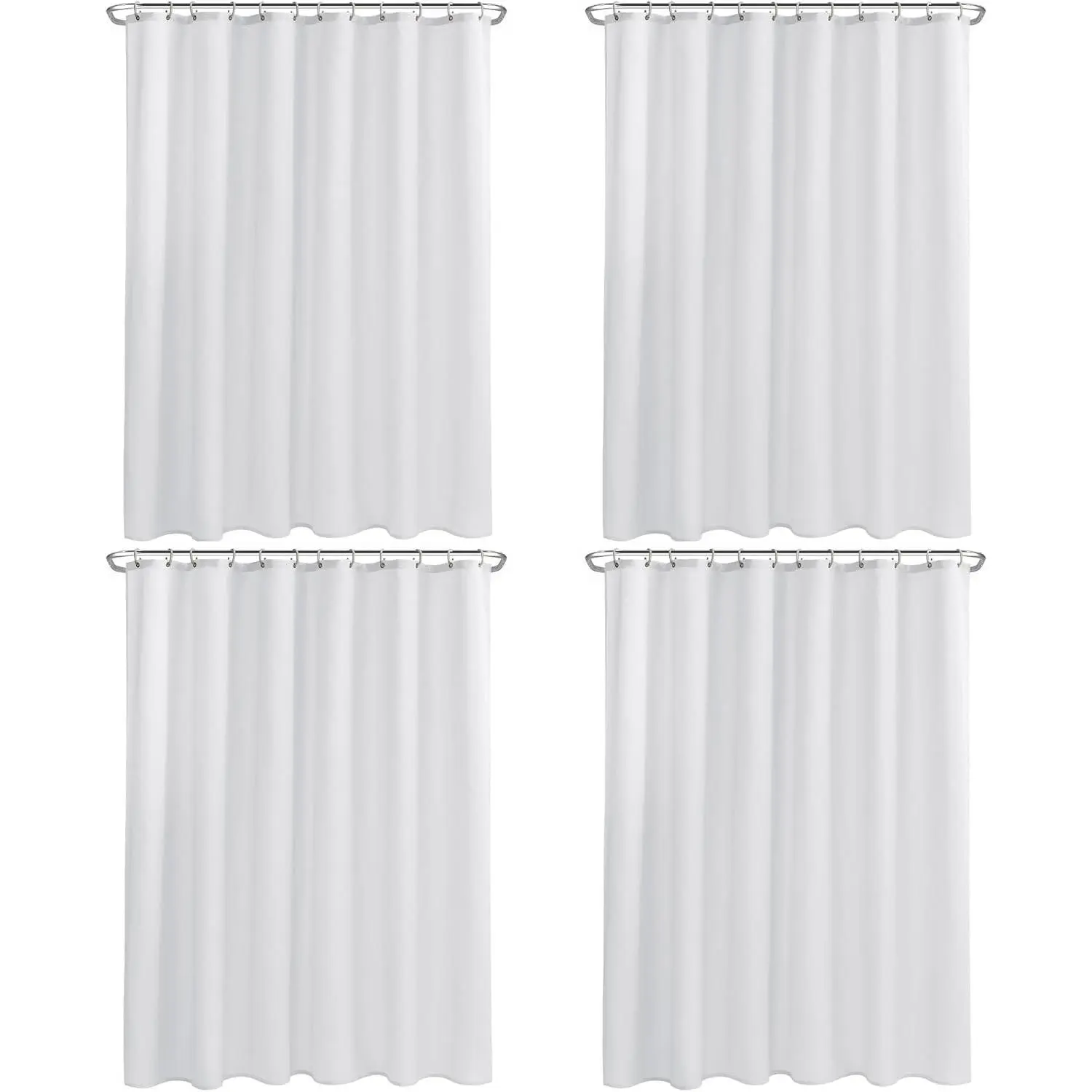 Fabric Shower Curtain Liners with Magnets 2 Pack 70X72 Inch White | Washable & Water Resistant Lighweight Cloth Shower Liner for Bathroom, Soft Hotel Quality, Standard Size