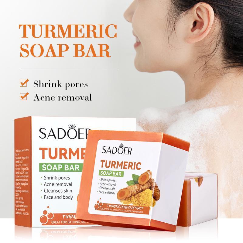 Handmade Turmeric Soap, Natural & Organic Handmade Comfort Soap for Body & Face, Exfoliating & Nourishing Soap for Daily Use, Natural Turmeric Bar Soap, Gift