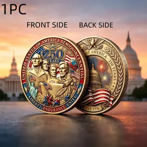 1PC Heritage Celebration Commemorative Coin Eagle And Bell Theme 3D Relief Challenge Coin Vintage Collectible Pocket Coin Decorative Souvenir Anniversary Keepsake Collection Display Gift For Collectors Family Friends Birthday Holiday Home Office Decoratio