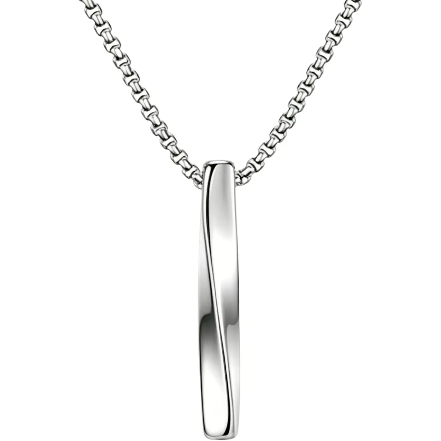 Men's Stainless Steel Chain Jewelry Necklace - 24in Adjustable Chain, Alloy Crucifix Twist Pendant, Modern Archery Bow Accessory for Valentine's Day Gifts (Suitable for Women), Chain Jewelry Necklaces