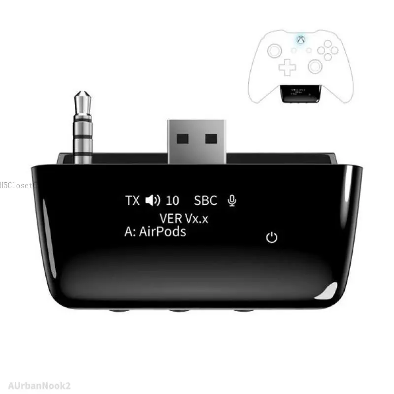 Bluetooth 5.2 Wireless Audio Adapter for Xbox One, Xbox Series X| S and Elite 2 Controller, Xbox Mic Adapter with Screen Supports Low LatencyAUrbanNook2H5ClosetCrush