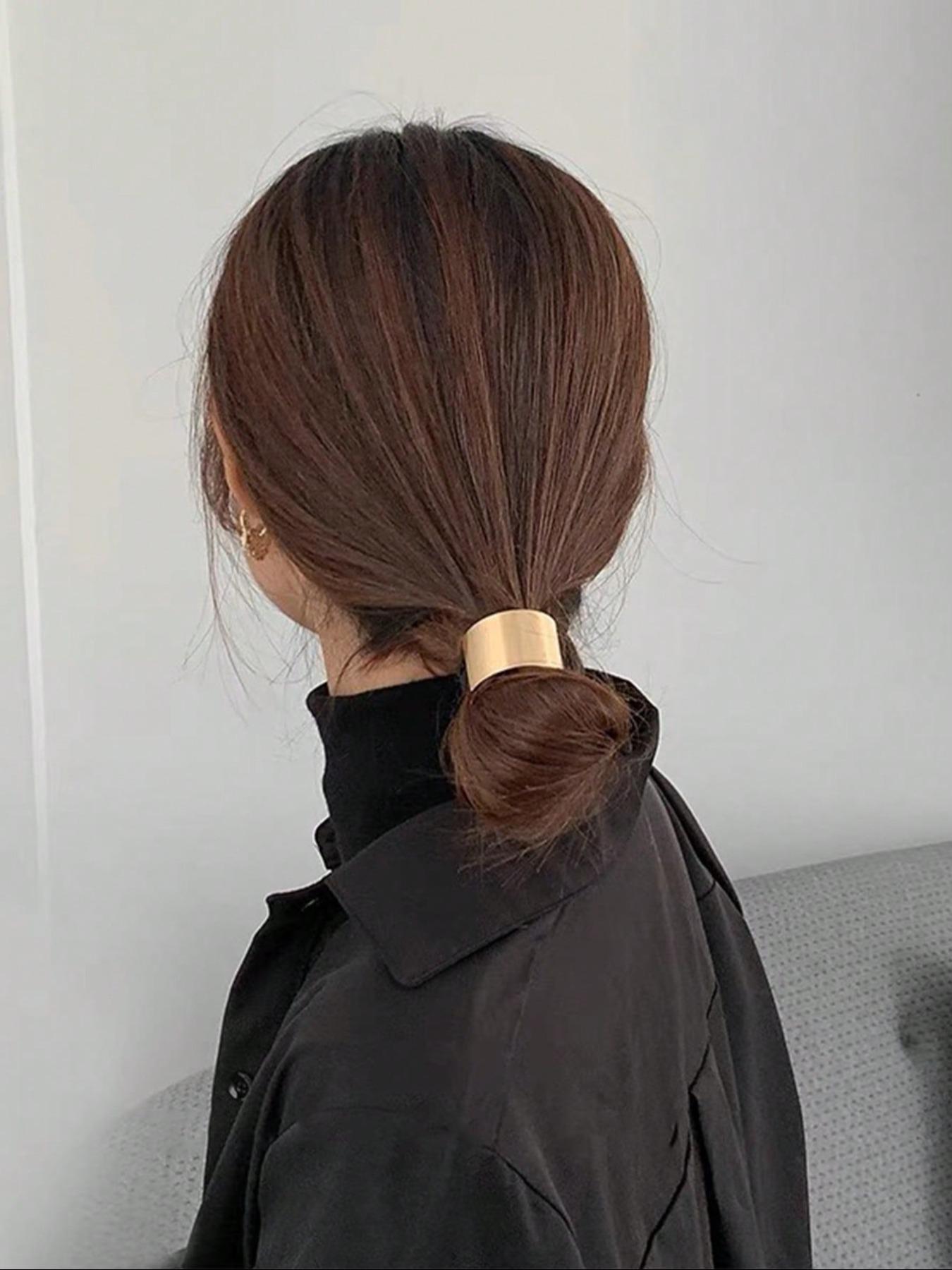 Geometric Design Hair Tie Scrunchie, Casual High Stretch Hair Accessories for Women & Girls, Minimalist Headwear Ponytail Suitable for Thick Hair