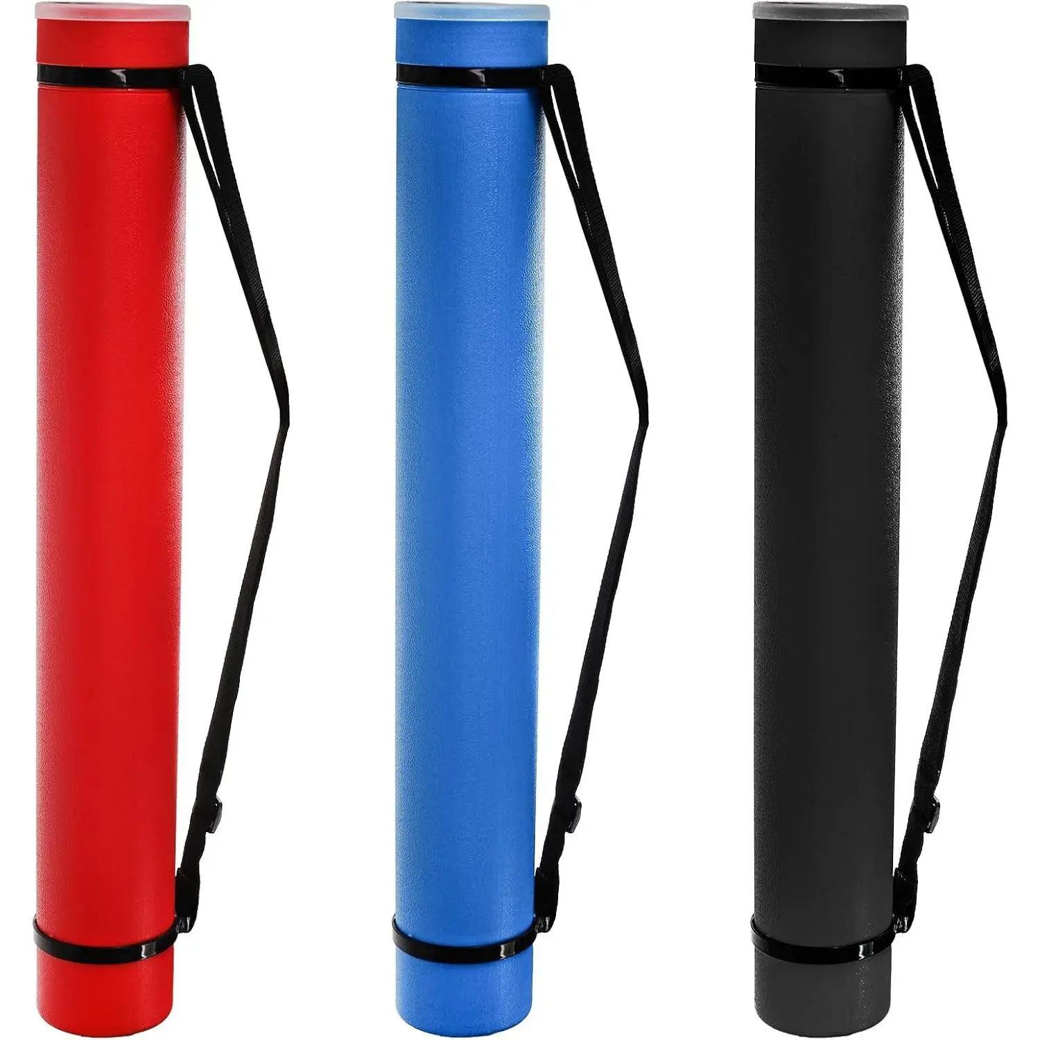 3 Packs Extendable Poster Tube, 25" to 42.5" Waterproof Blueprint Holder with Strap, Portable Telescoping Carrying Case with Lid for Maps, Art and Drawings, Round Storage Container for Document