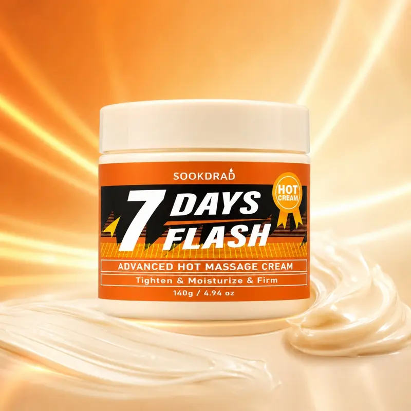 7 days flash advanced hot massage cream, tighten, moisturize, firm, hot cream, 4.94oz, 140g