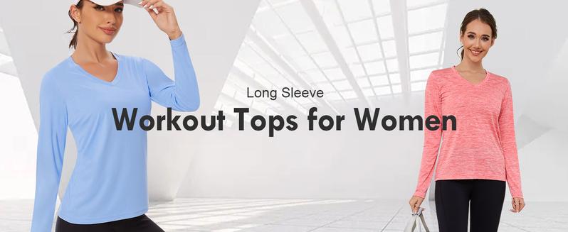 Womens Long Sleeve Workout Tops Moisture Wicking Athletic Shirts Running Quick Dry V Neck T Shirts for Women Womens Long Sleeve Workout Tops Moisture Wicking Athletic Shirts Running Quick Dry V Neck T Shirts for Women