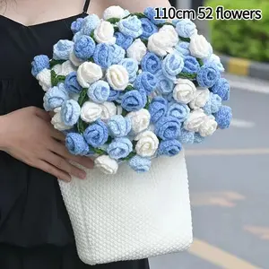 Rose Bouquet Blanket Hand Made Bouquet Nap Blankets Sofa Cover Finished Bouquet Blanket Couple Gift Mother's Day Manta de rosas
