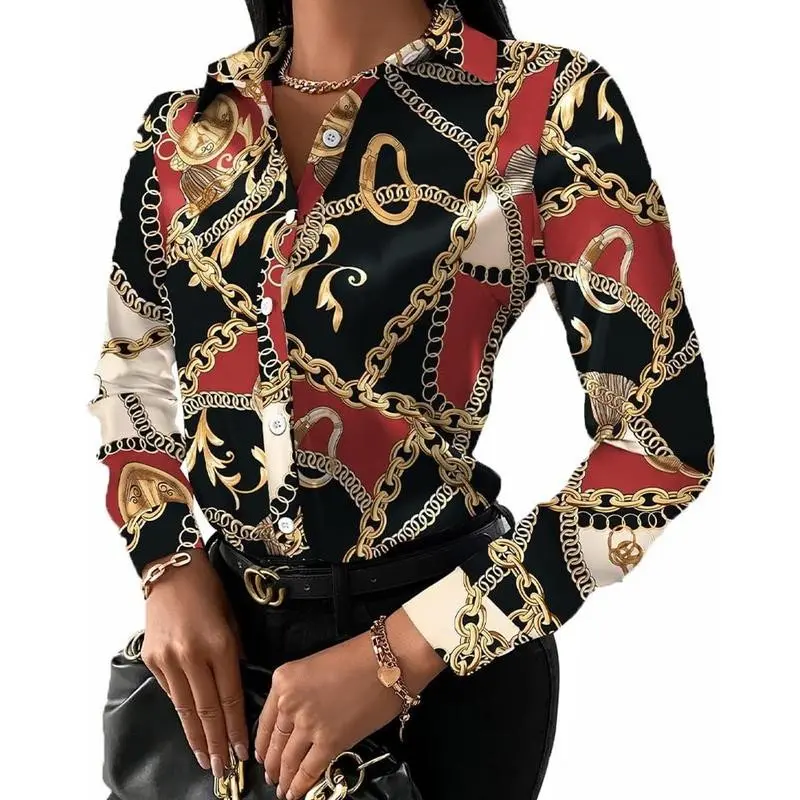 Buchona Blouses for Women Button Down Fashion Business Casual Long Sleeve Dressy Shirts Sexy Tops
