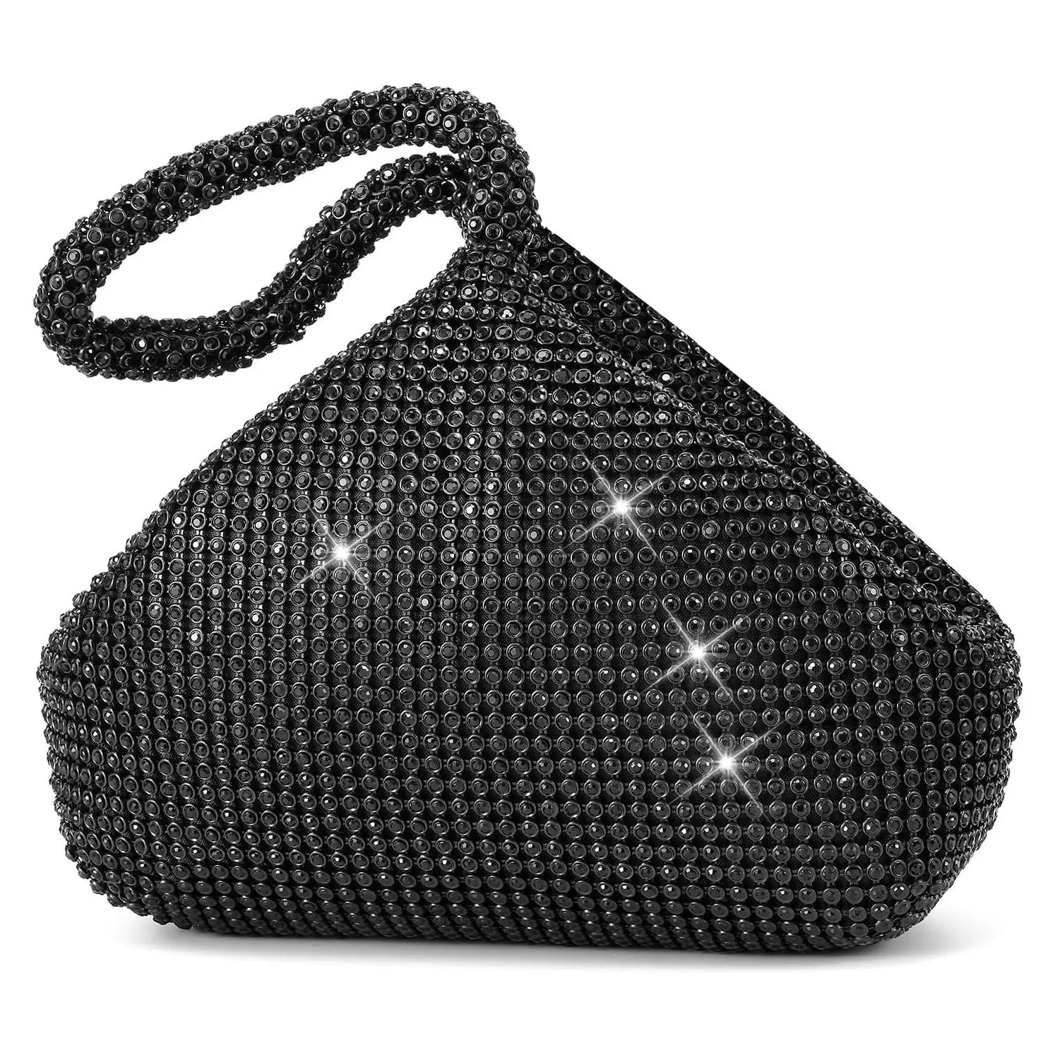 Women's Vintage Rhinestone Clutch Evening Bag Elegant Triangle Purse for 1920s Party WeddingGift