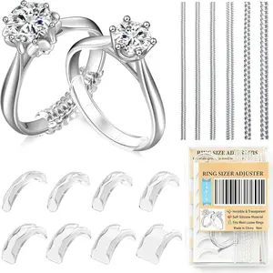Ring Sizers for Loose Rings, Invisible Size Adjuster , Guards Spacer Tightener Resizer Fitter for Women Men, Make Smaller Without Resizing Thick Band (Transparent-14PCS)