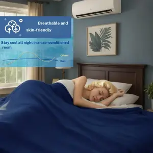 Final Sale！ Cooling Blanket for Summer, Lightweight Breathable Bamboo Derived Rayon Blanket, Oversized Soft Bed Blanket for Hot Sleepers, Cool Touch Comforter for Bed Couch Sofa, Cozy Bedding Gift for Men Women Teens