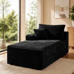 ARCH Black Corduroy Modular Compression Sofa 2-Seat Legless Floor-Hugging Armless Accent Couch for Living Room Bedroom Home Theater Dorm Apartment Small Space Furniture, Black Color Options, Corduroy Material, 2 Seat Seat Count, Product Dimensions: