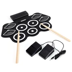 Electronic Drum Set, Portable Audio Syste, 9-Pad Electric Practice Kit, Bluetooth MIDI, Pedals & Sticks, with Built-in Dual Speakers, Recording & Learning App, Perfect Gift for Kids & Beginners