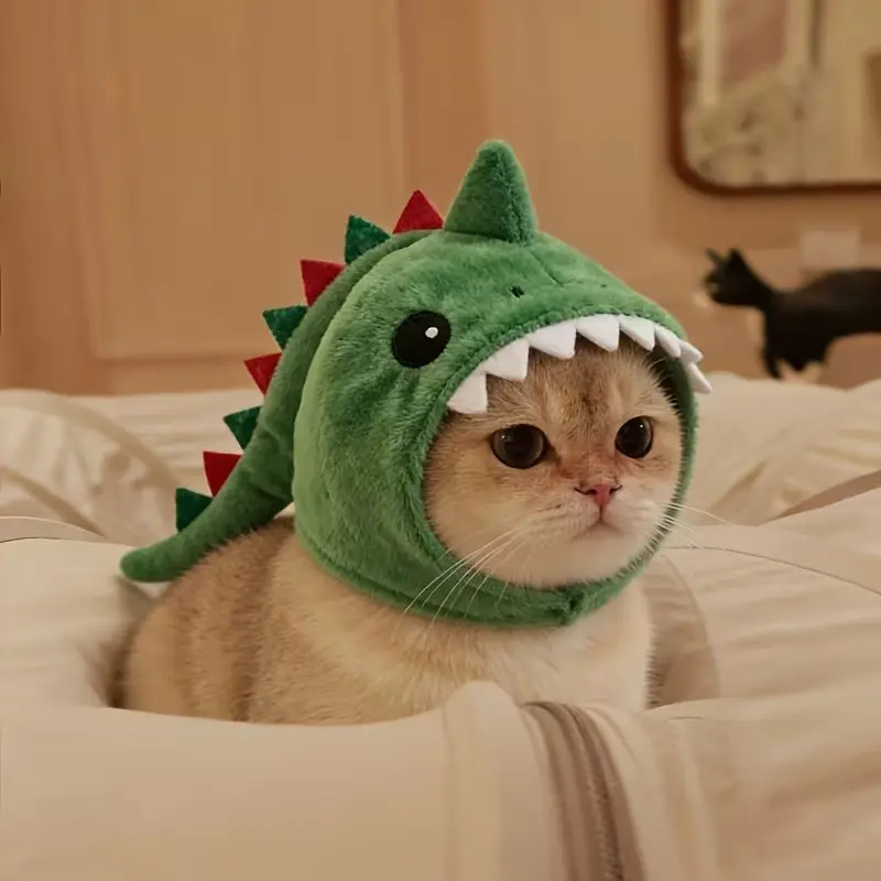 Cute Cat Dinosaur Headband, Insurable Transformable Pet Accessory, Funny Cartoon Hat, Hair Decoration for Pets, Fun and Unique Design