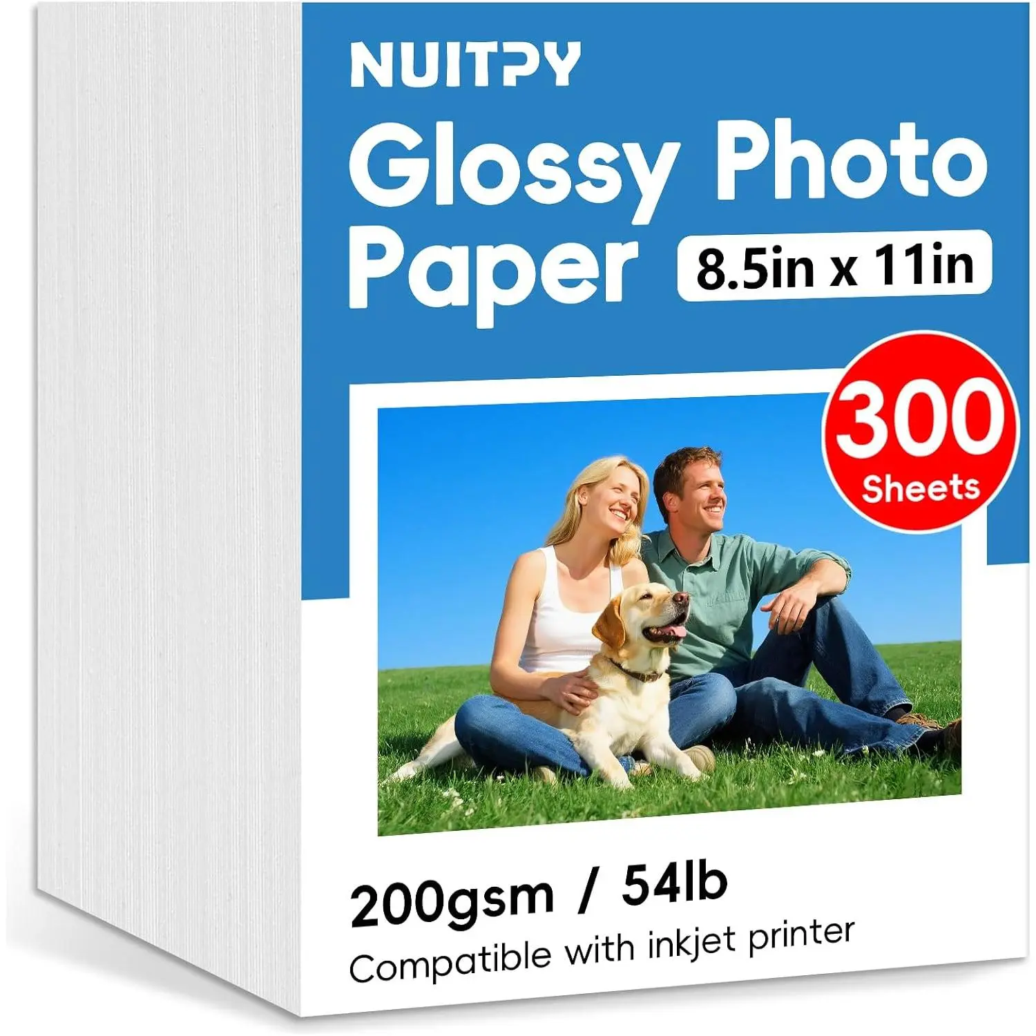 300 Sheets Glossy Photo Paper, 8.5in x 11in Inkjet Photo Printer Paper, Picture Paper for Photos, Calendars, Brochures, Cards, Menus(200gsm / 54lb)