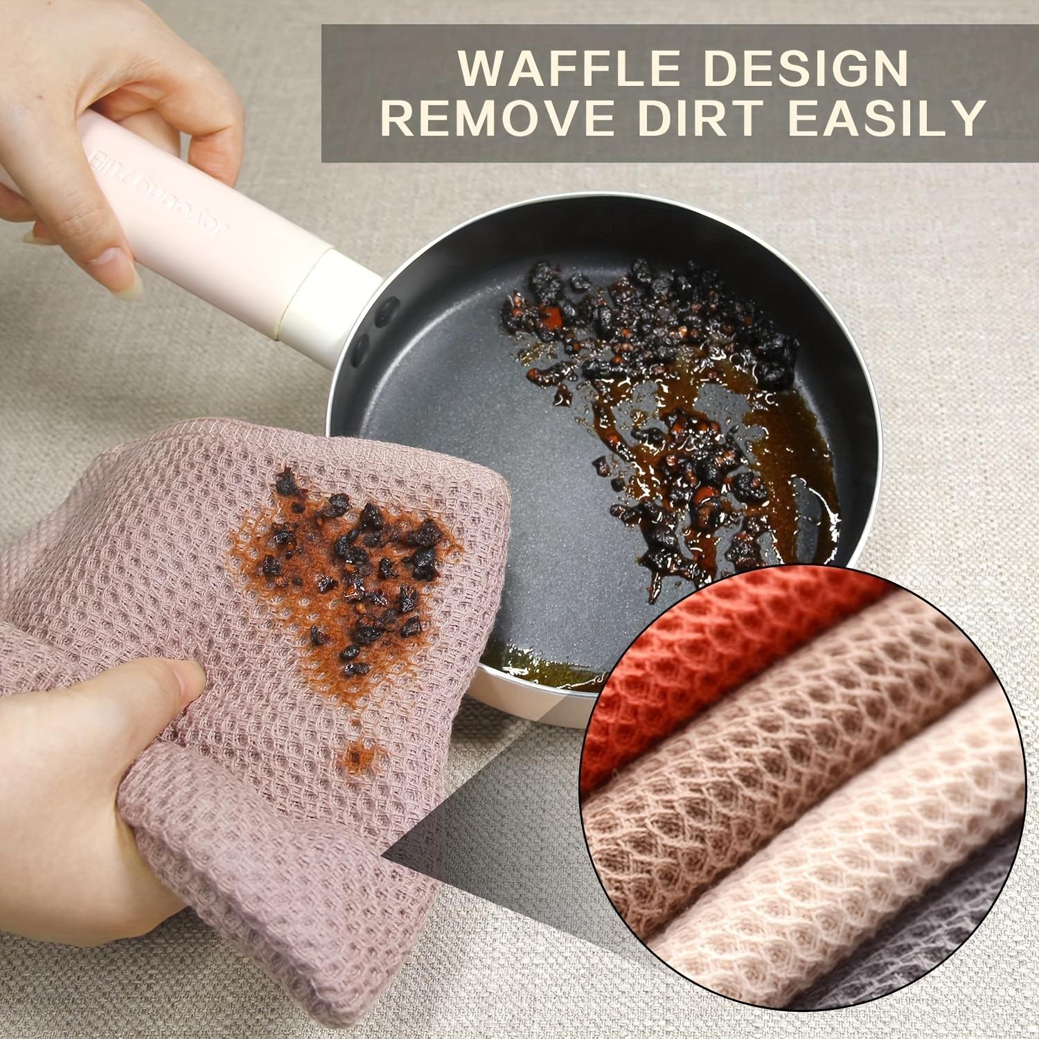 5-Pack 30cm x 30cm Dishcloths. 100% Cotton Waffle Weave Cleaning Cloths, Suitable for Household Kitchen Use, Reusable Cleaning Cloth Set