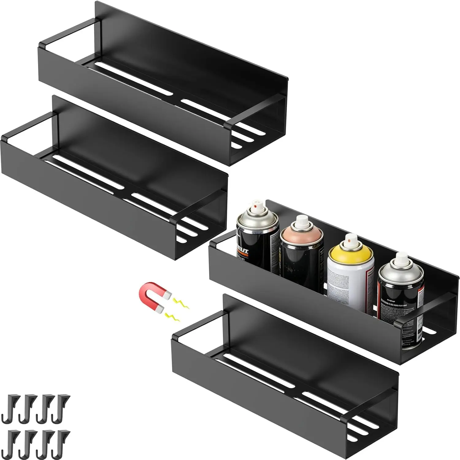 4-Piece Spray Can Holder Set, Wall-Mounted Aerosol Organizer, Toolbox Bottle Rack for Home Workspace Mechanics