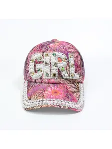Hat Female Korean Version Versatile Sequins Baseball Cap with Diamonds Tide Summer Alphabet Sunshade Sunscreen Diamond Enlaid Fashion Cap
