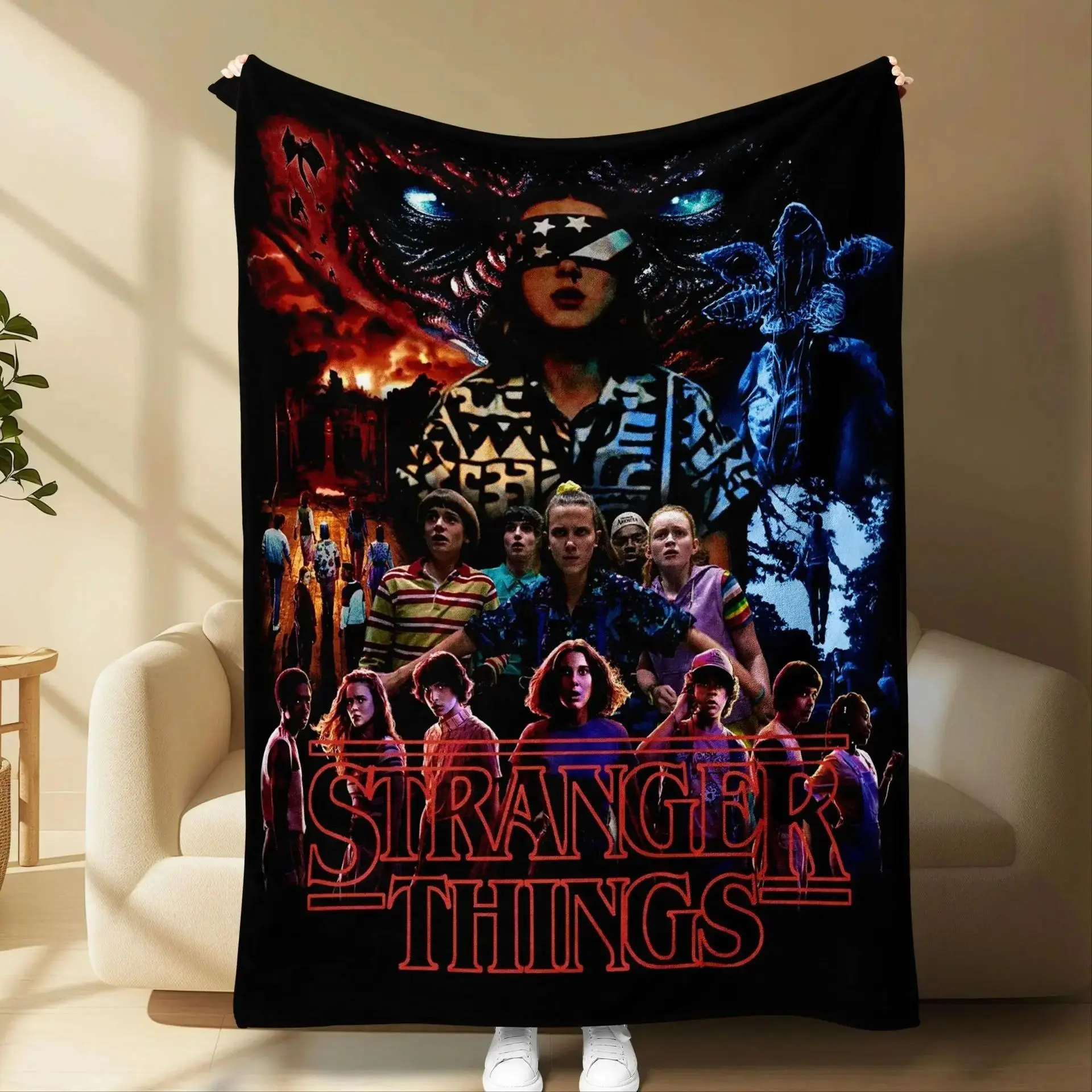 Stranger Things , Sci-Fi TV Show for Men Women Teens, for Couch Bed Home , Present for Upside Down , All Season Decorative nap gr nana gif Personalized He cheet fathe blank comf night animal artwork Tree Bl dragon na Chris cozy weig gran offi th ligh blan