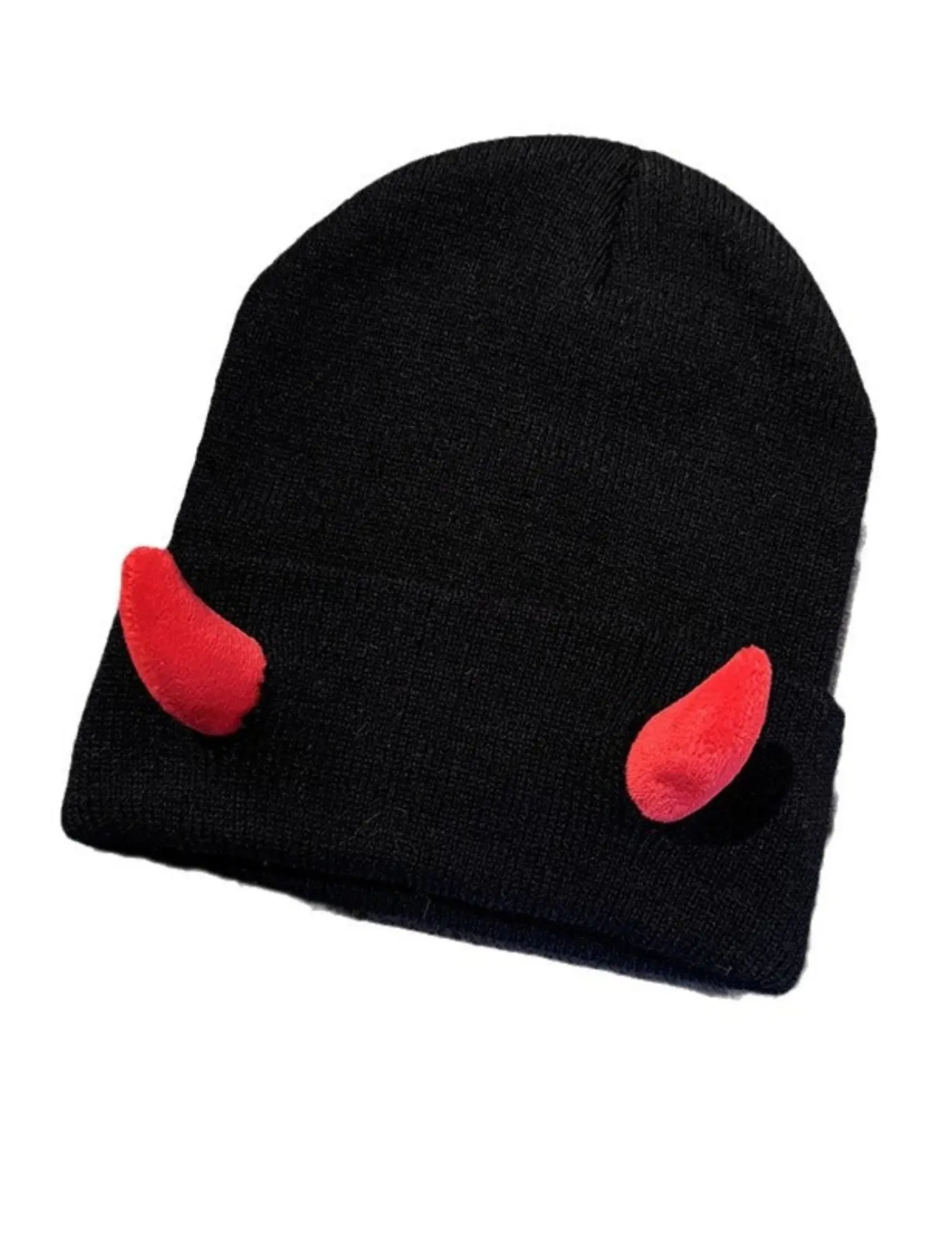 Autumn Winter Knitted Devil Horn Beanie, Hip Hop Funny Bull Horn Hat, Couple Halloween Decoration Hat