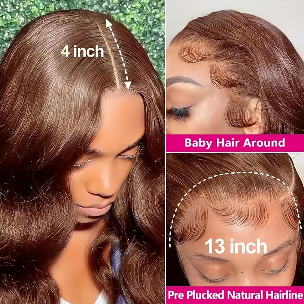 Bling Hair Chocolate Brown 13X6 13x4 Straight Lace Front Human Hair Wigs For Women PrePlucked With Baby Hair Brazilian Remy Hair #TikTokShopHolidayHaul