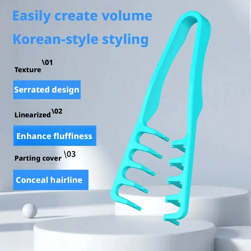 Abs Korean Textured Hair Comb, Volumizing Root Styling Brush, Covers Bangs and Parting Gaps, Unisex Beauty Tool, Hair Styling Tools