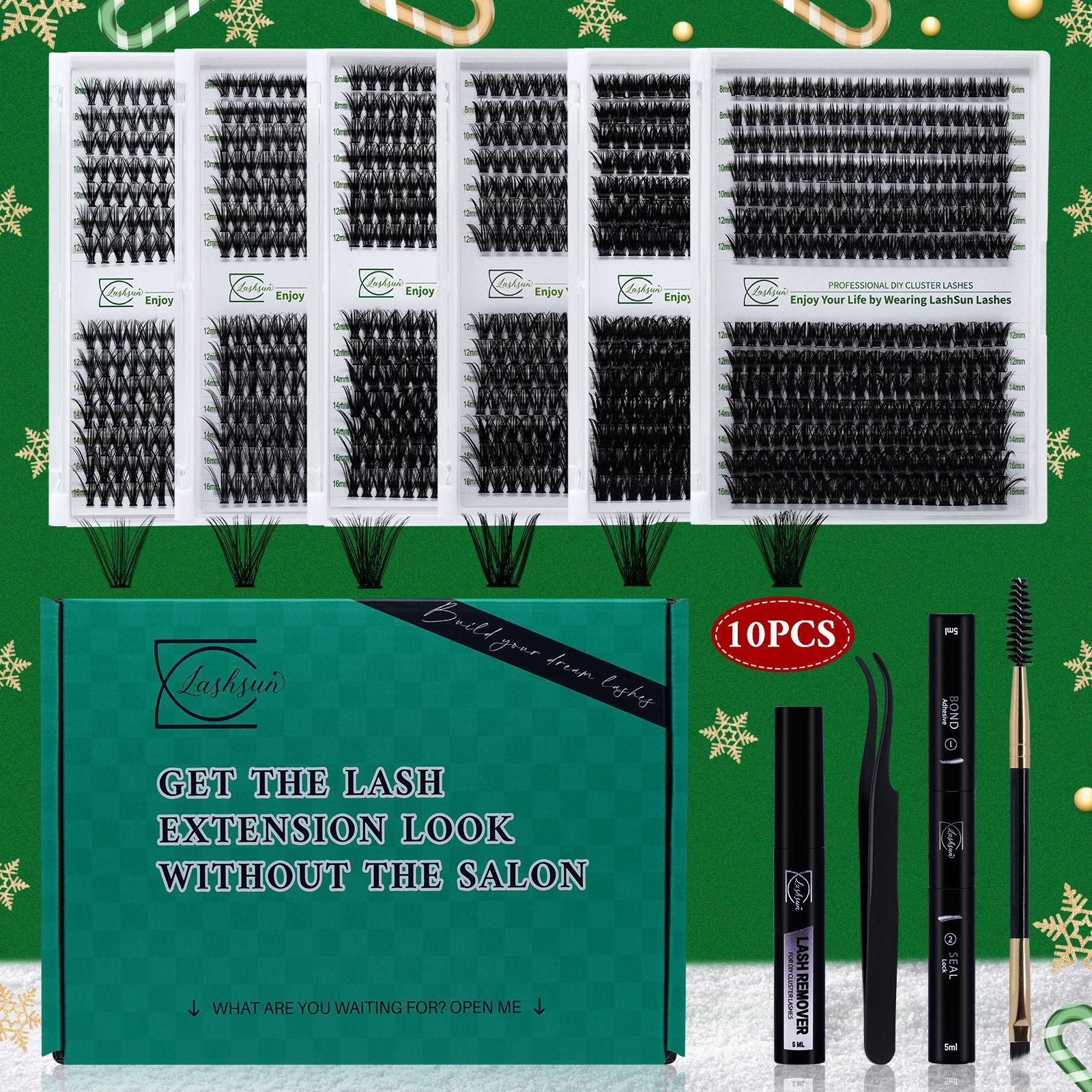 Individual False Eyelashes Kit, 10pcs/set Mixed Length Natural Look Eyelash Extensions, DIY Eyelash Extensions, Self Grafting Curl Eyelashes, Eye Makeup Enhancement False Eyelashes